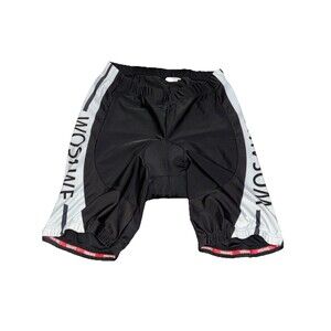 Wosawe Unisex Cycling Shorts  Black / White Nylon Spandex Blend Padded Size XXL